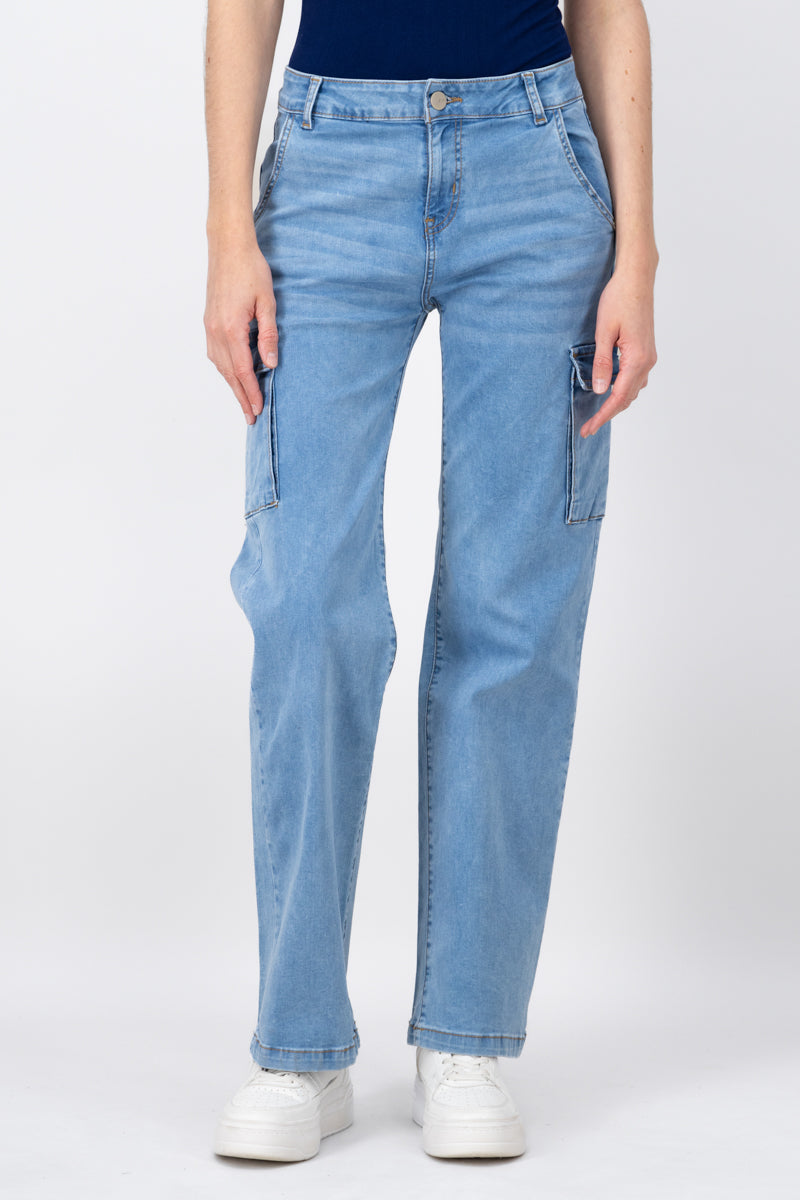 Straight Jeans Position 2 Bags Light Wash