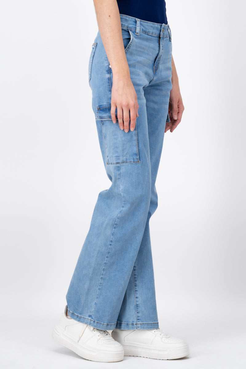 Straight Jeans Position 2 Bags Light Wash