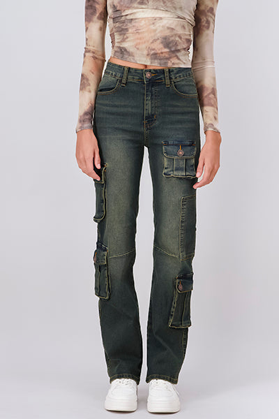 FLAVED EFFECT JEANS BleACHED