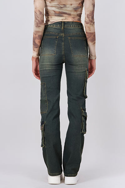 FLAVED EFFECT JEANS BleACHED