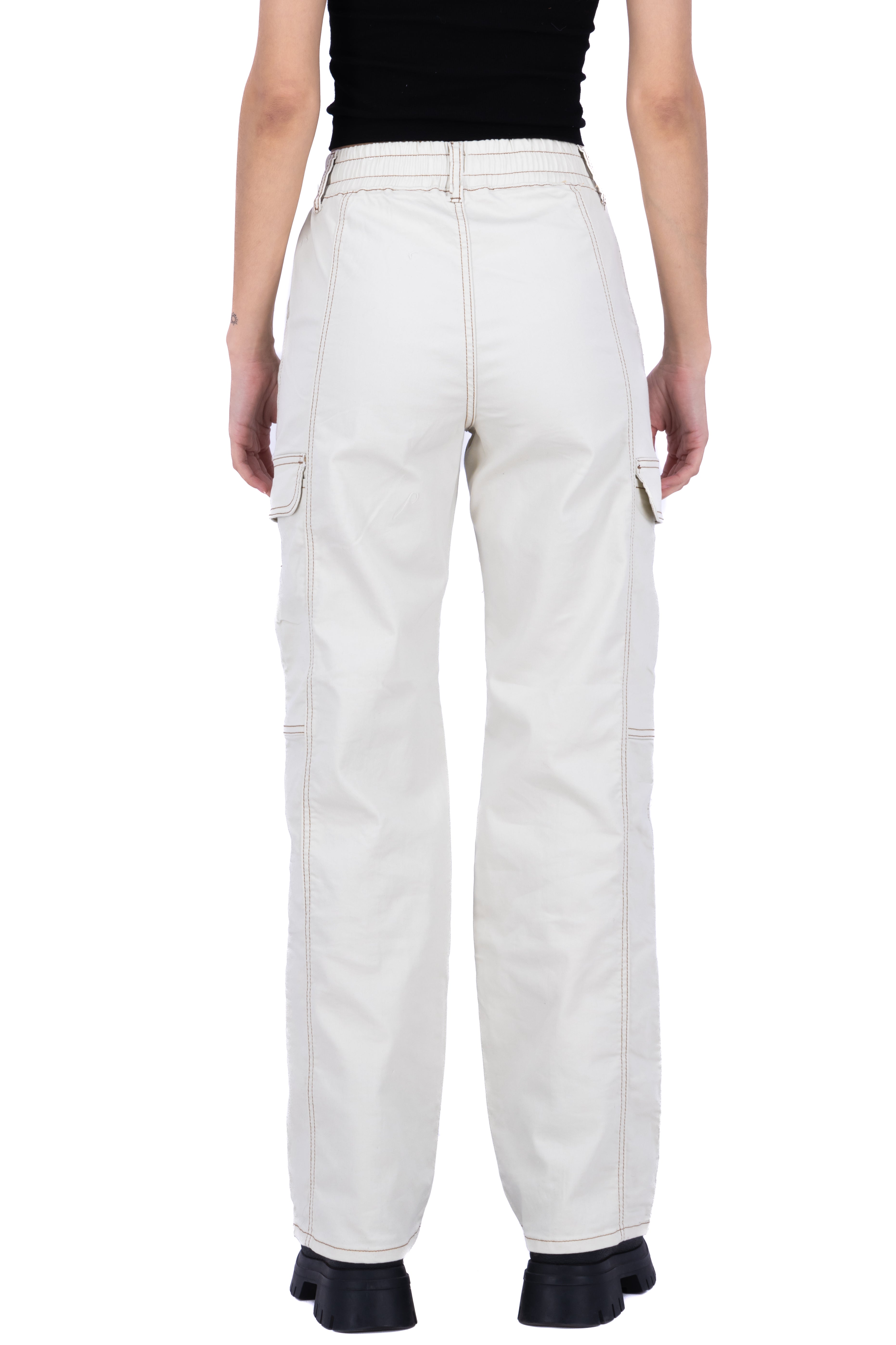 Pantalón cargo cintura elástico BEIGE