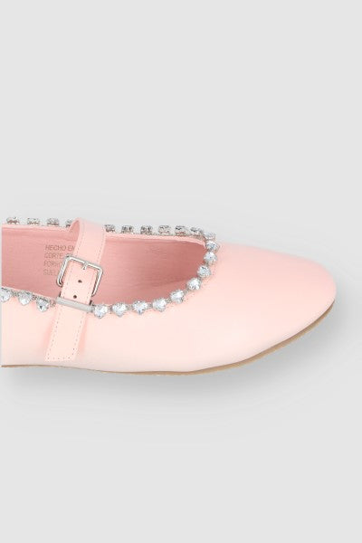 Flat Mary Jane Brillos Gota BLUSH