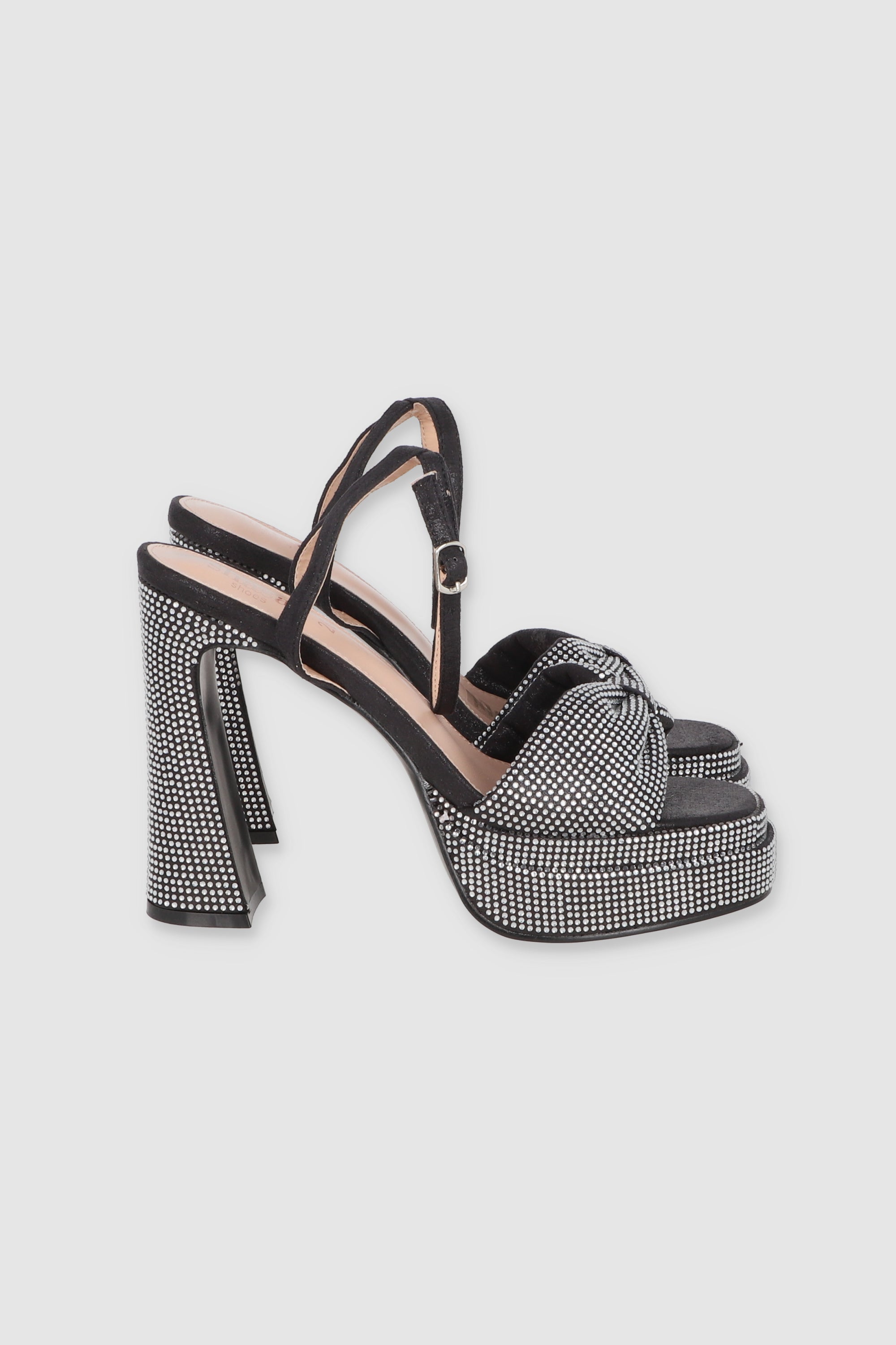 Moño glitter platform heel BLACK