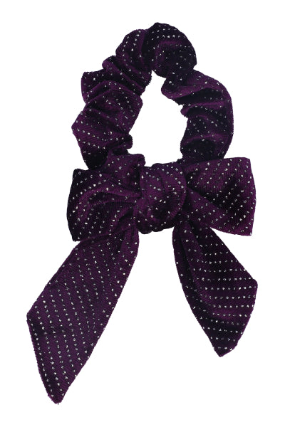 Scrunchie moño terciopelo brillos MORADO