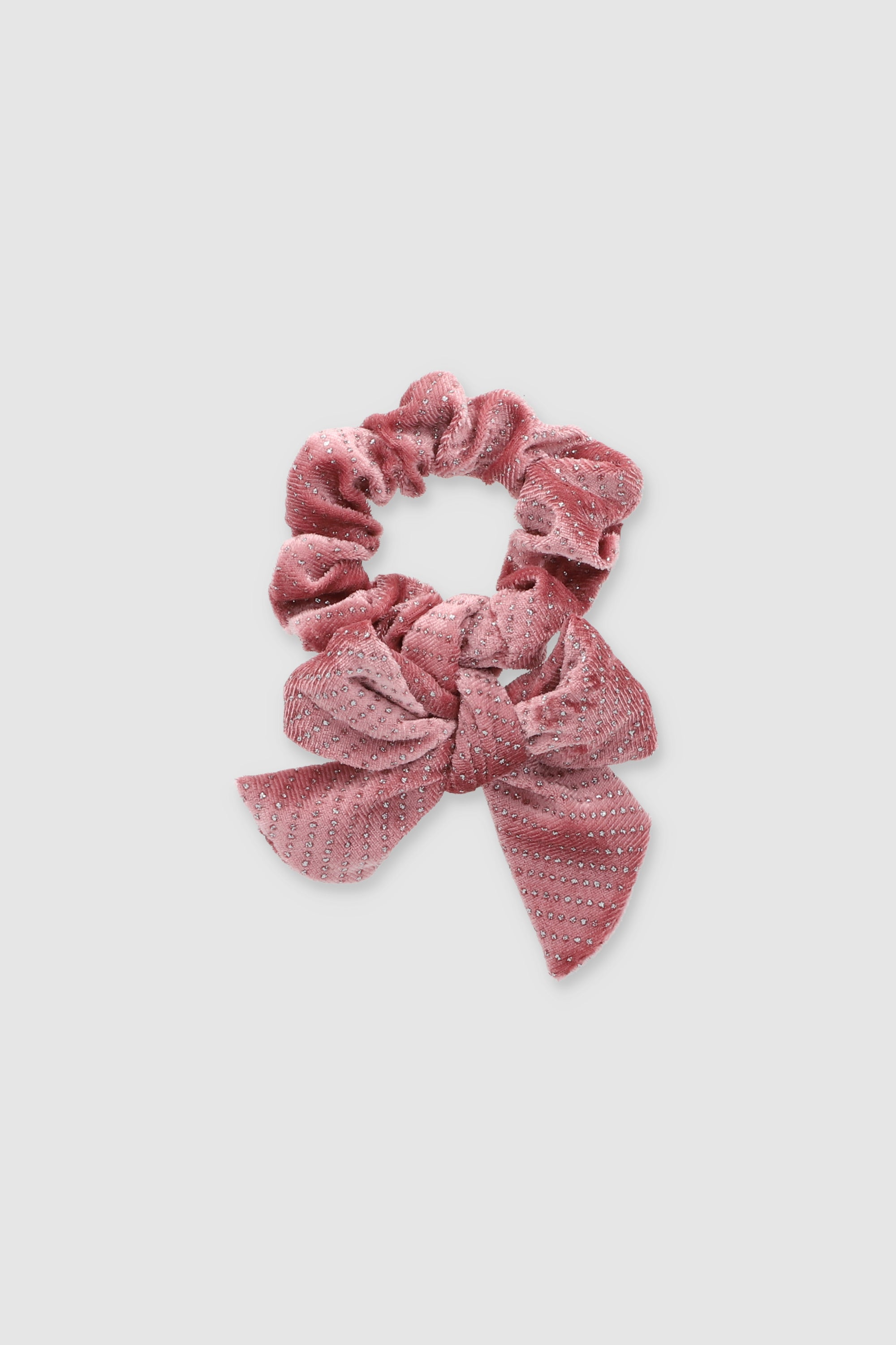 Scrunchie moño terciopelo brillos ROSA