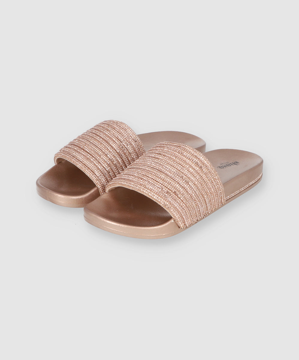 Slide Bumpy Brillos ORO ROSA