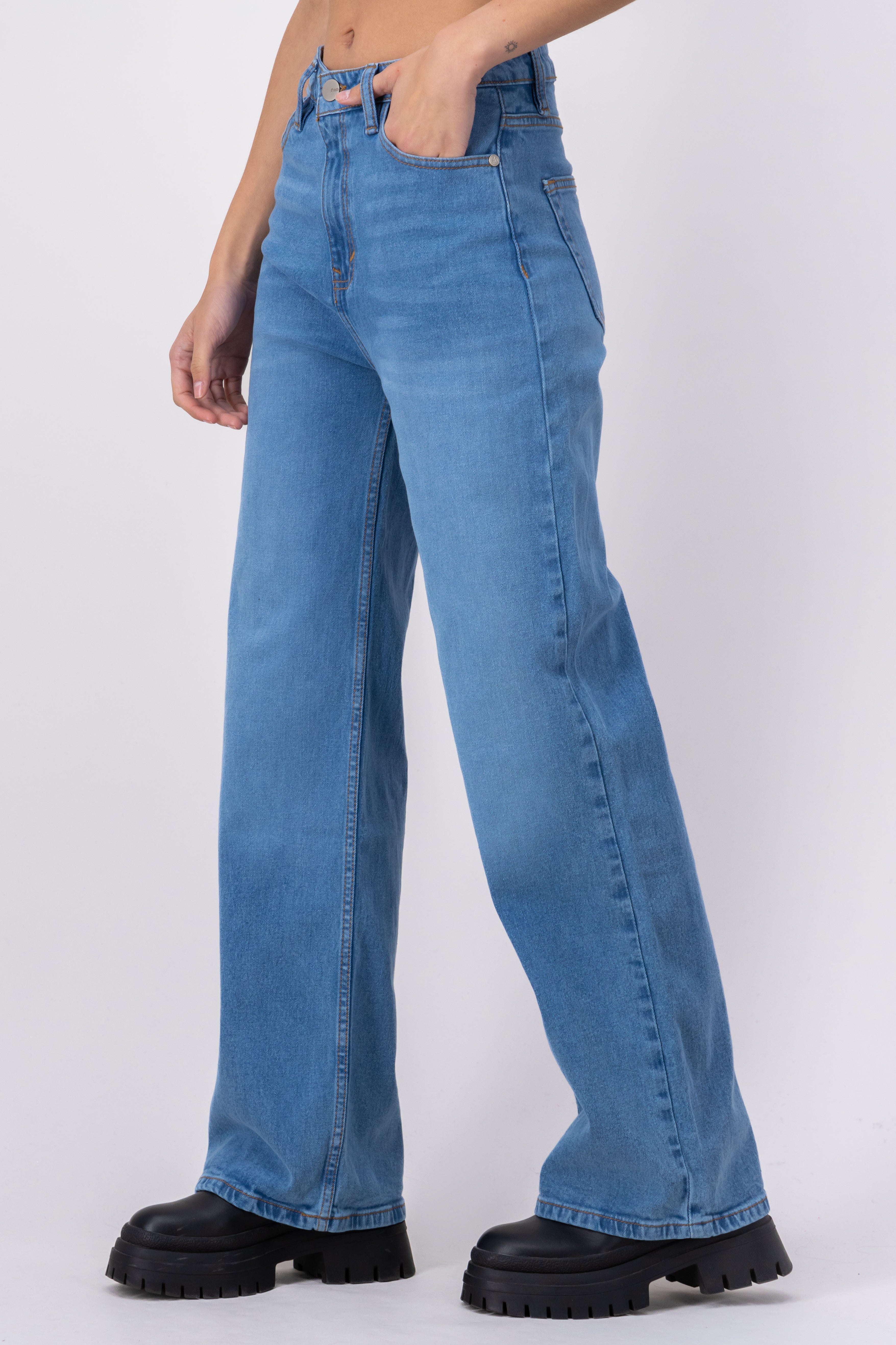 WIDE legs waist waist Medium Wash