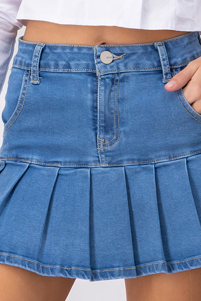 Denim mini table skirt ACID LIGHT