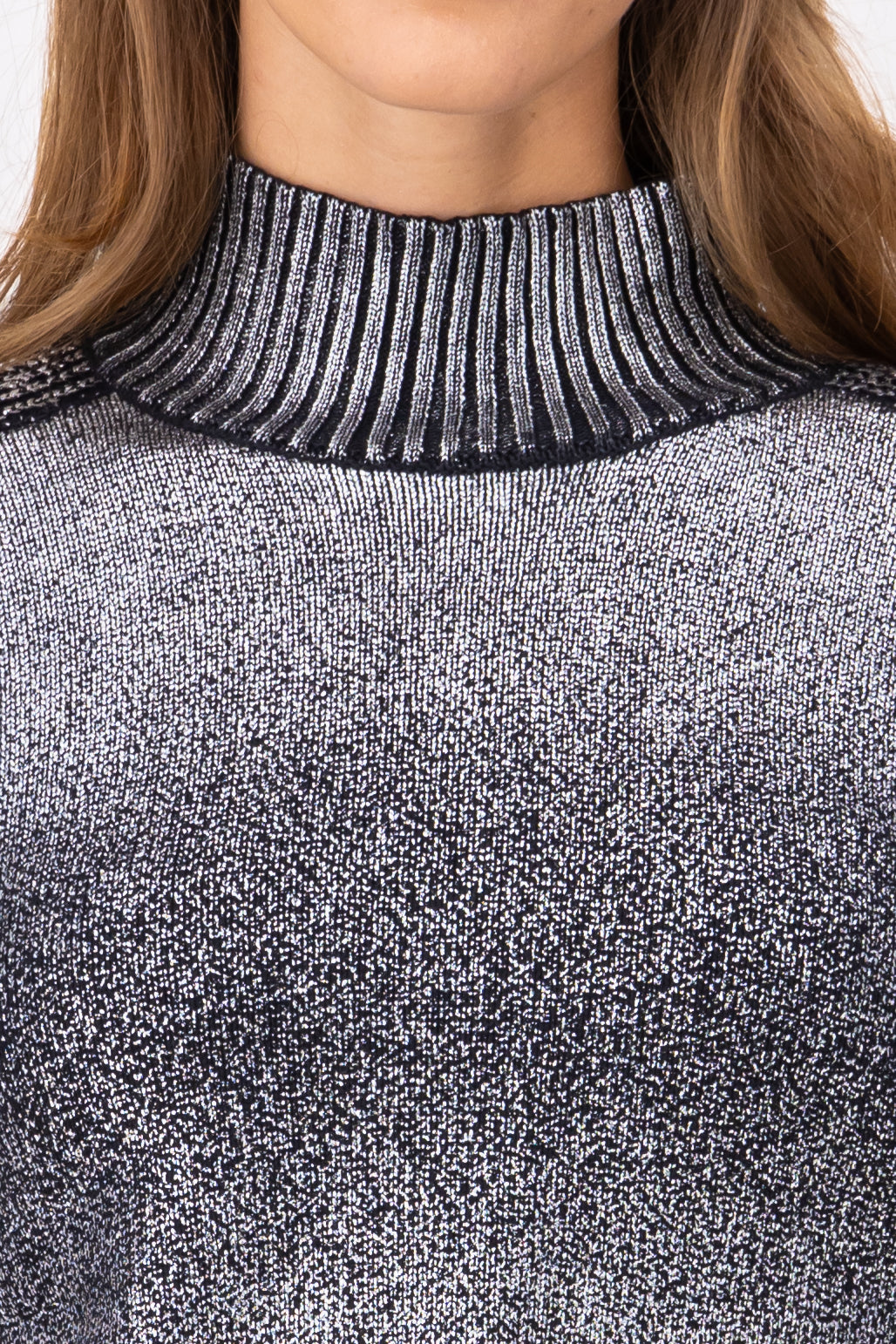 Degraded metallic tissue sweater Combo silver