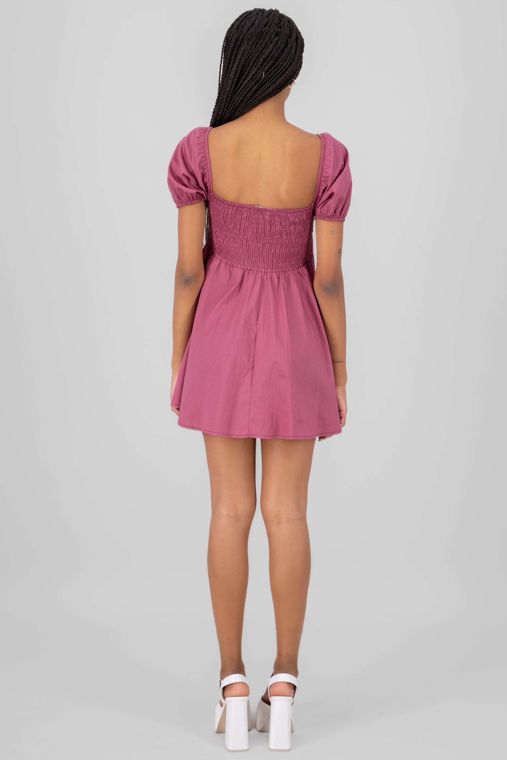 Mini Plisado Dress Tape MALLOW