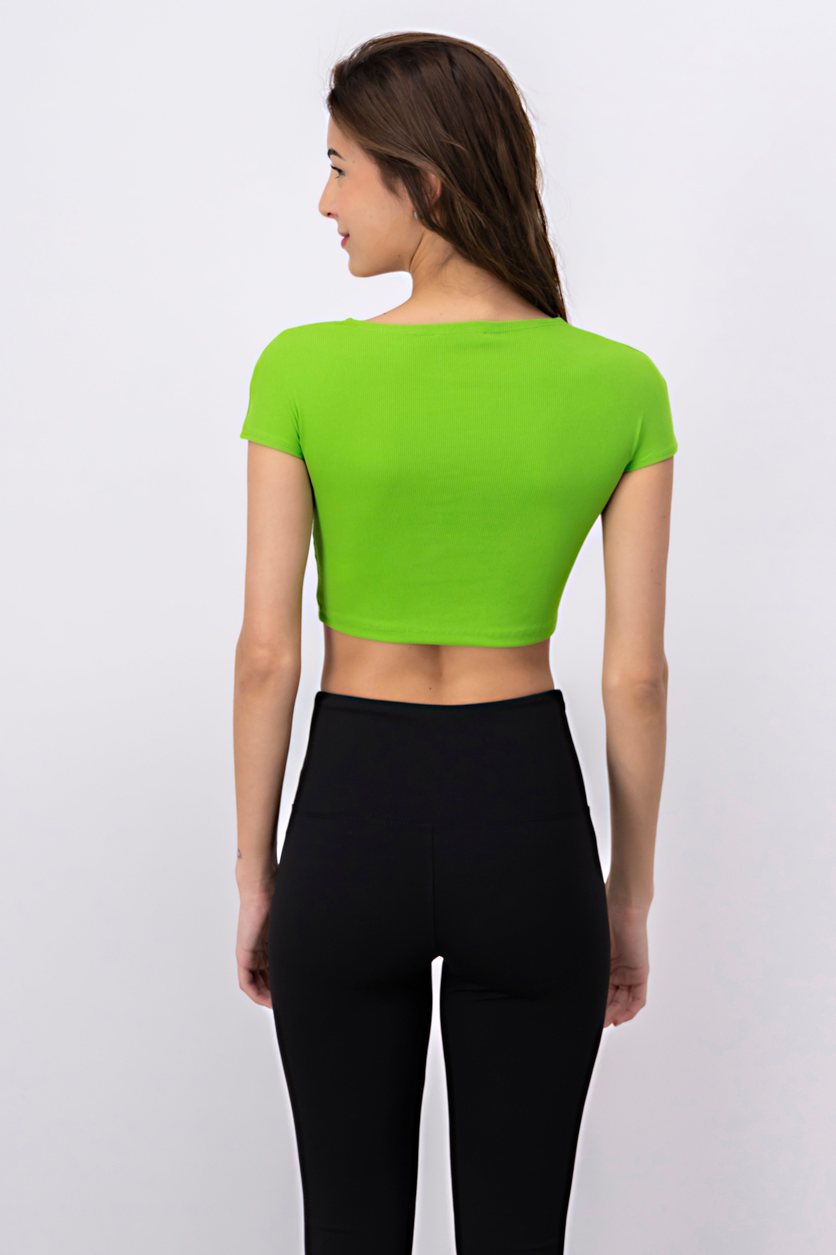 CROP TOP SHORT MANGA RIB GREEN