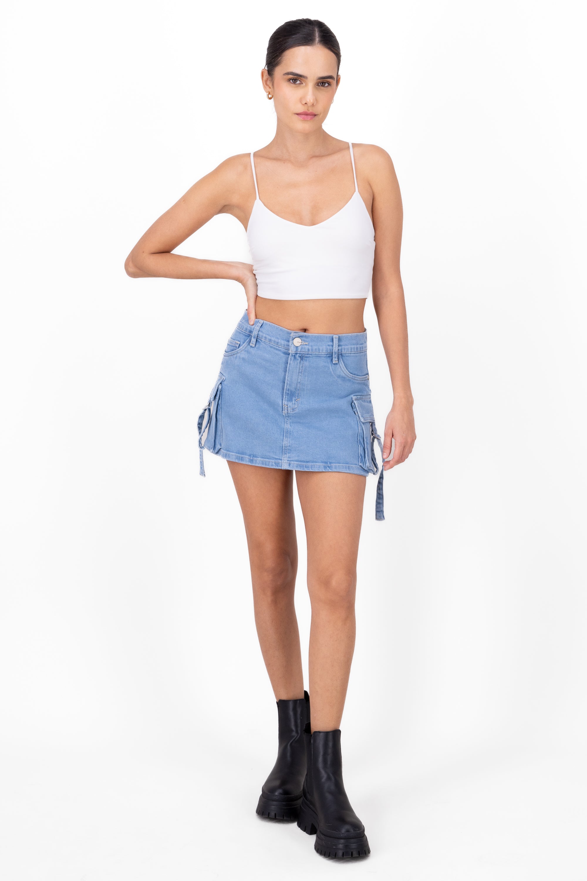 Short Position Skirt BleACHED
