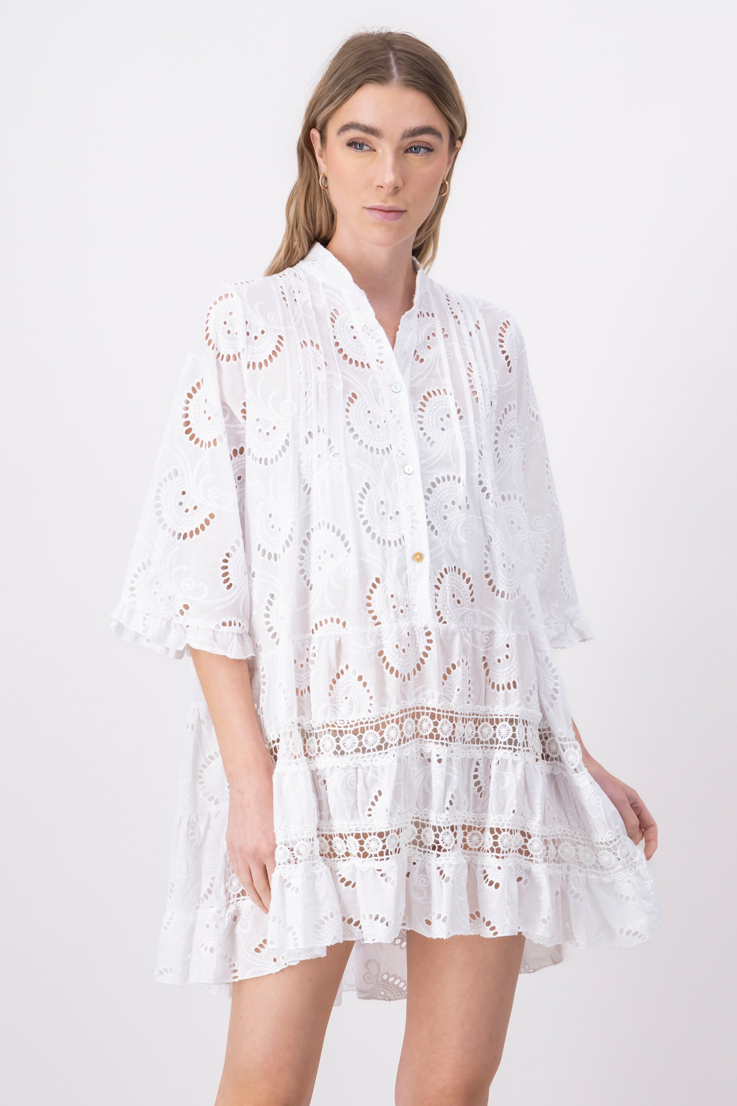 Kimono Mini Eyelet WHITE
