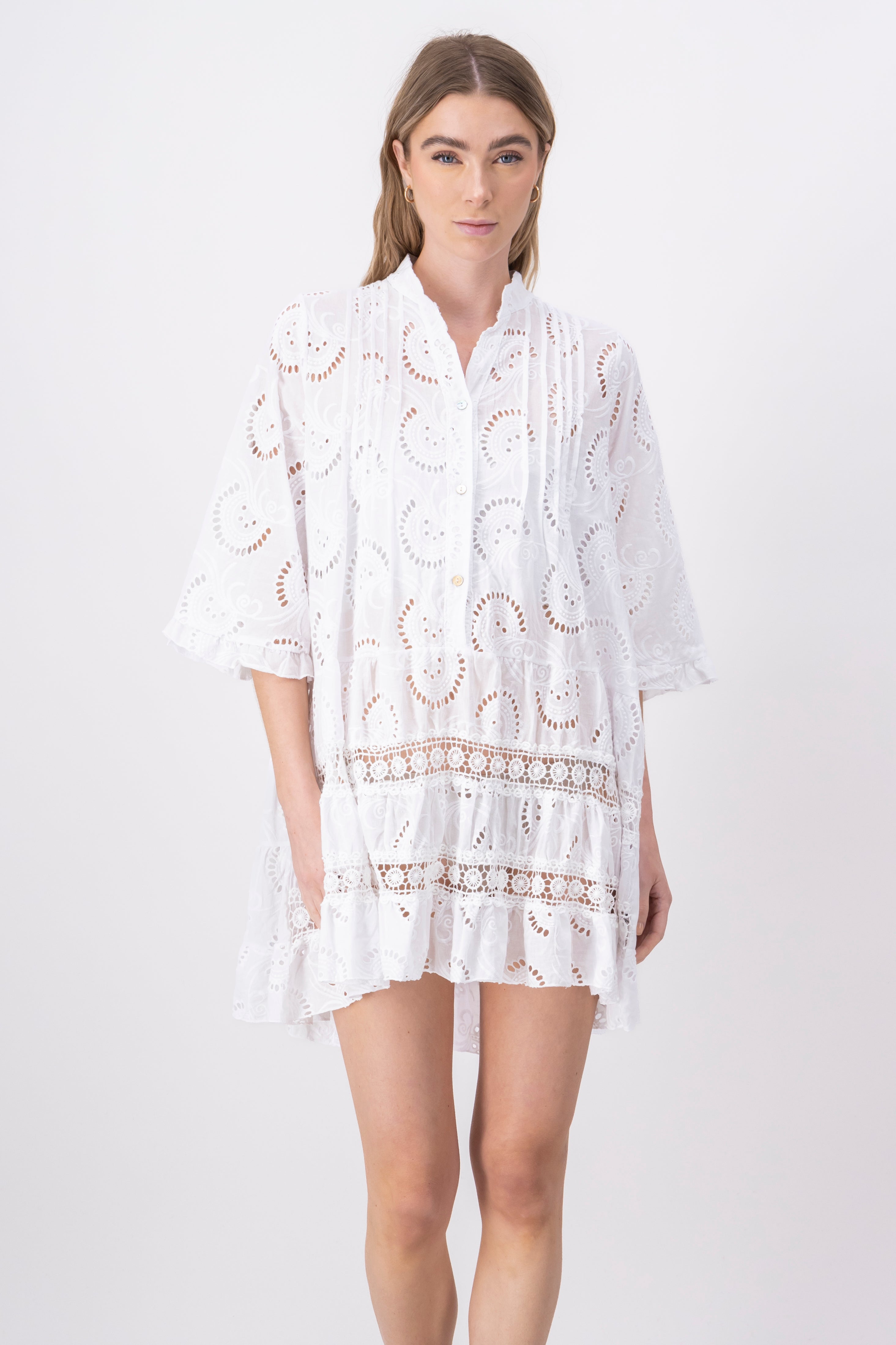 Kimono Mini Eyelet WHITE