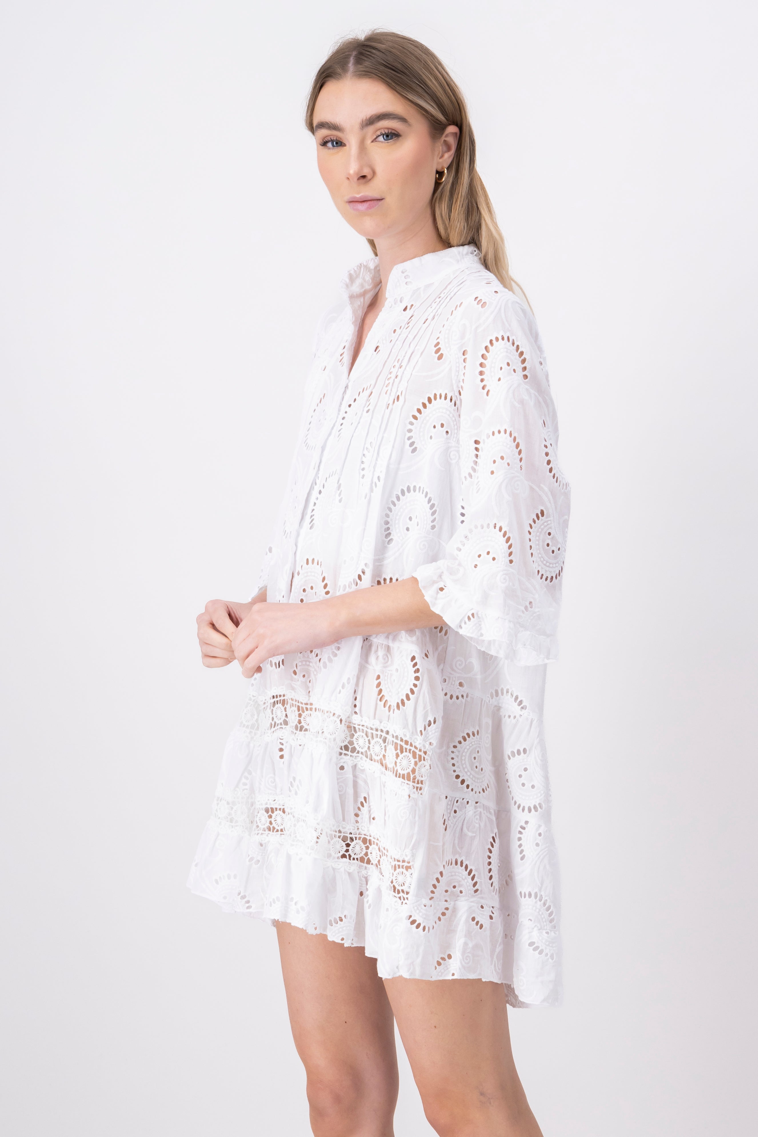 Kimono Mini Eyelet WHITE