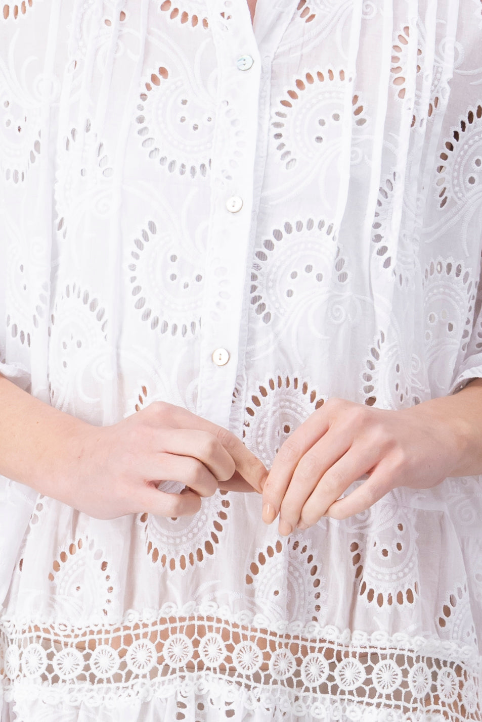 Kimono Mini Eyelet WHITE
