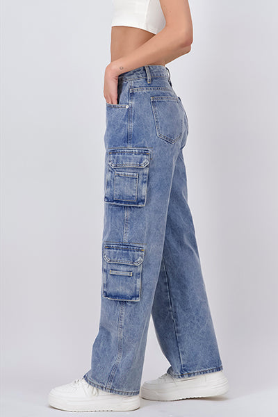 Jeans Cargo Multi Bolsillos ACID MEDIO