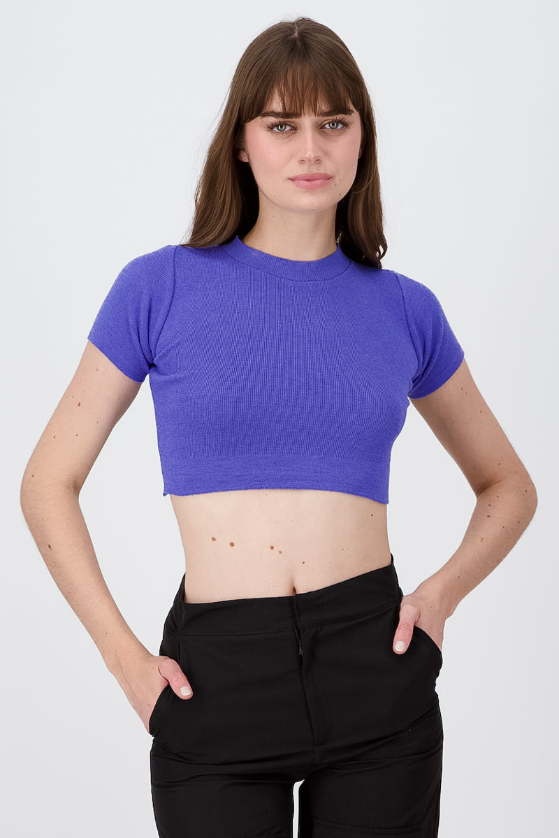 Top Cuello Redondo Liso INDIGO