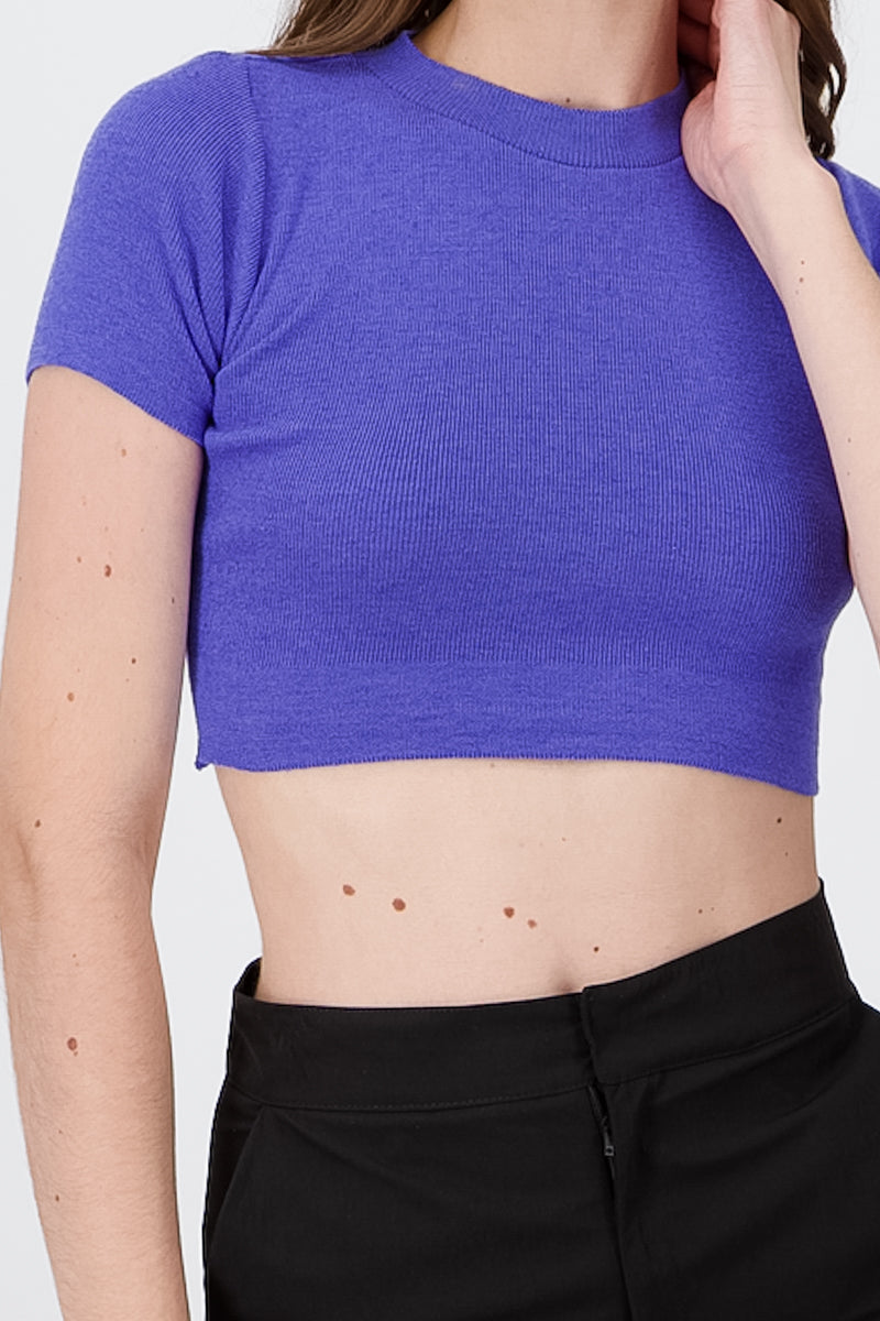 Top Cuello Redondo Liso INDIGO