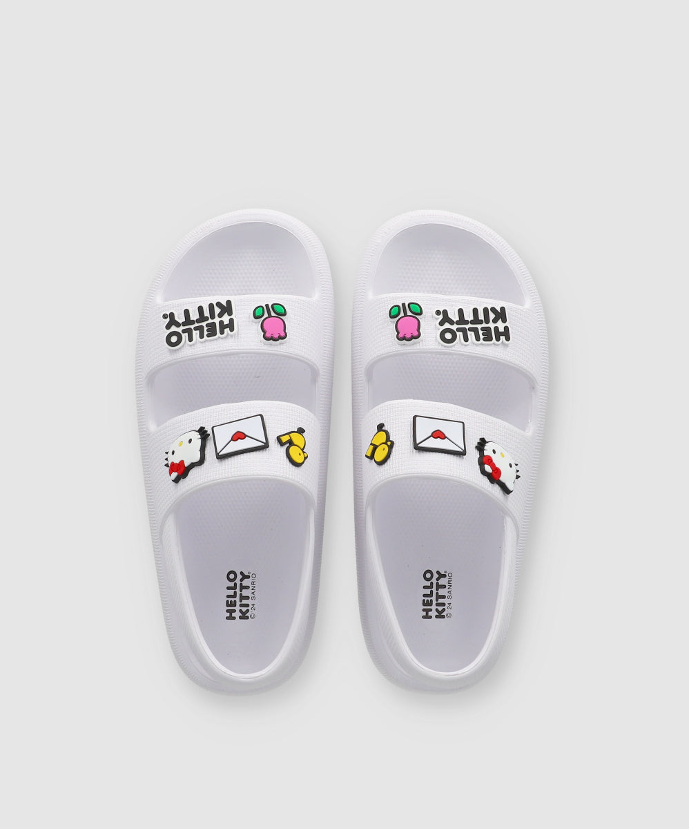 Sandalia Slide Diseño Hello Kitty BLANCO