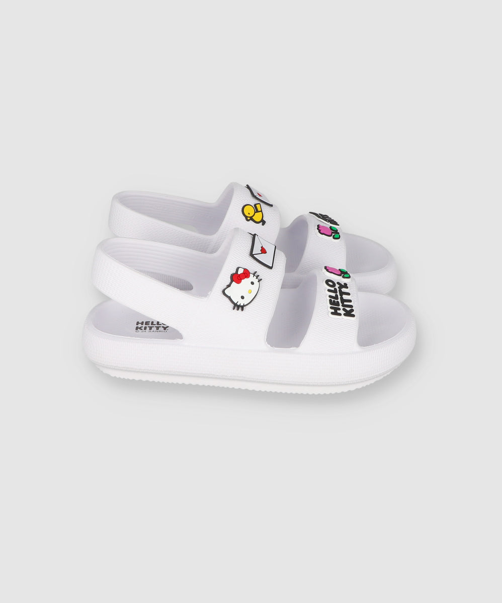 Sandalia Slide Diseño Hello Kitty BLANCO