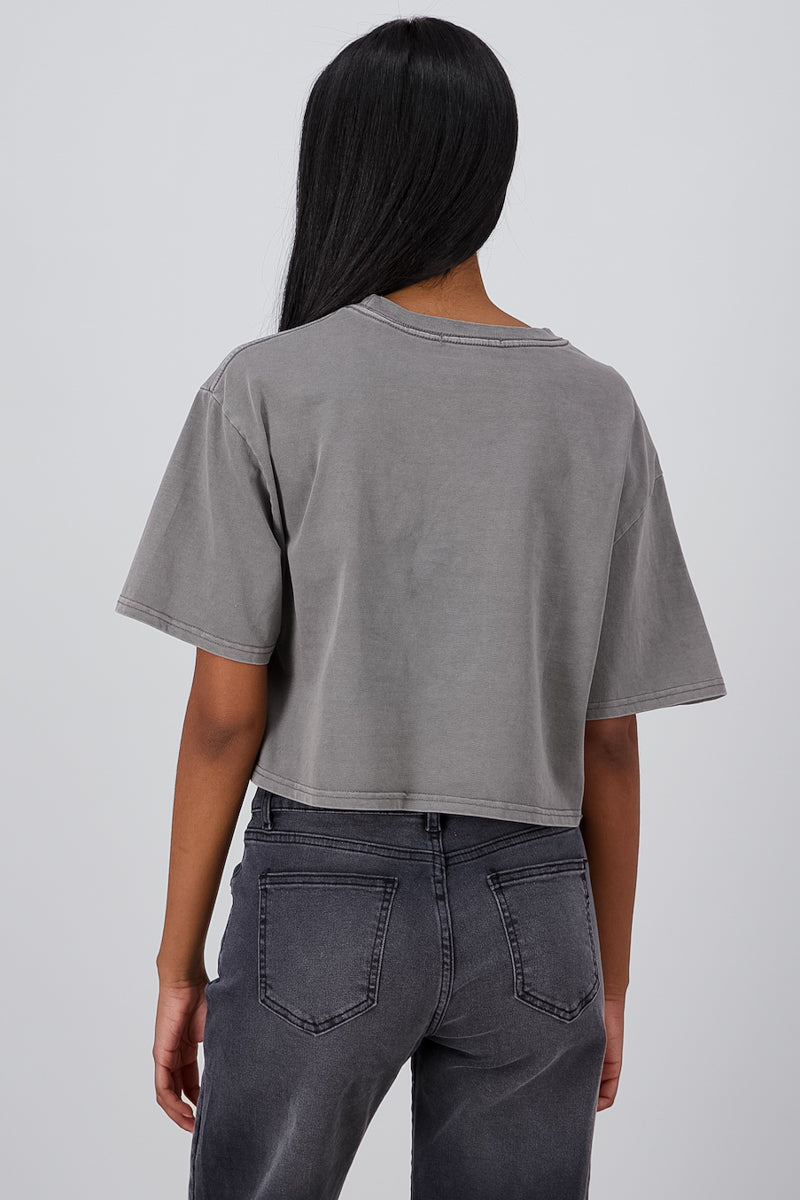 Playera Crop Brooklyn GRIS JASPE