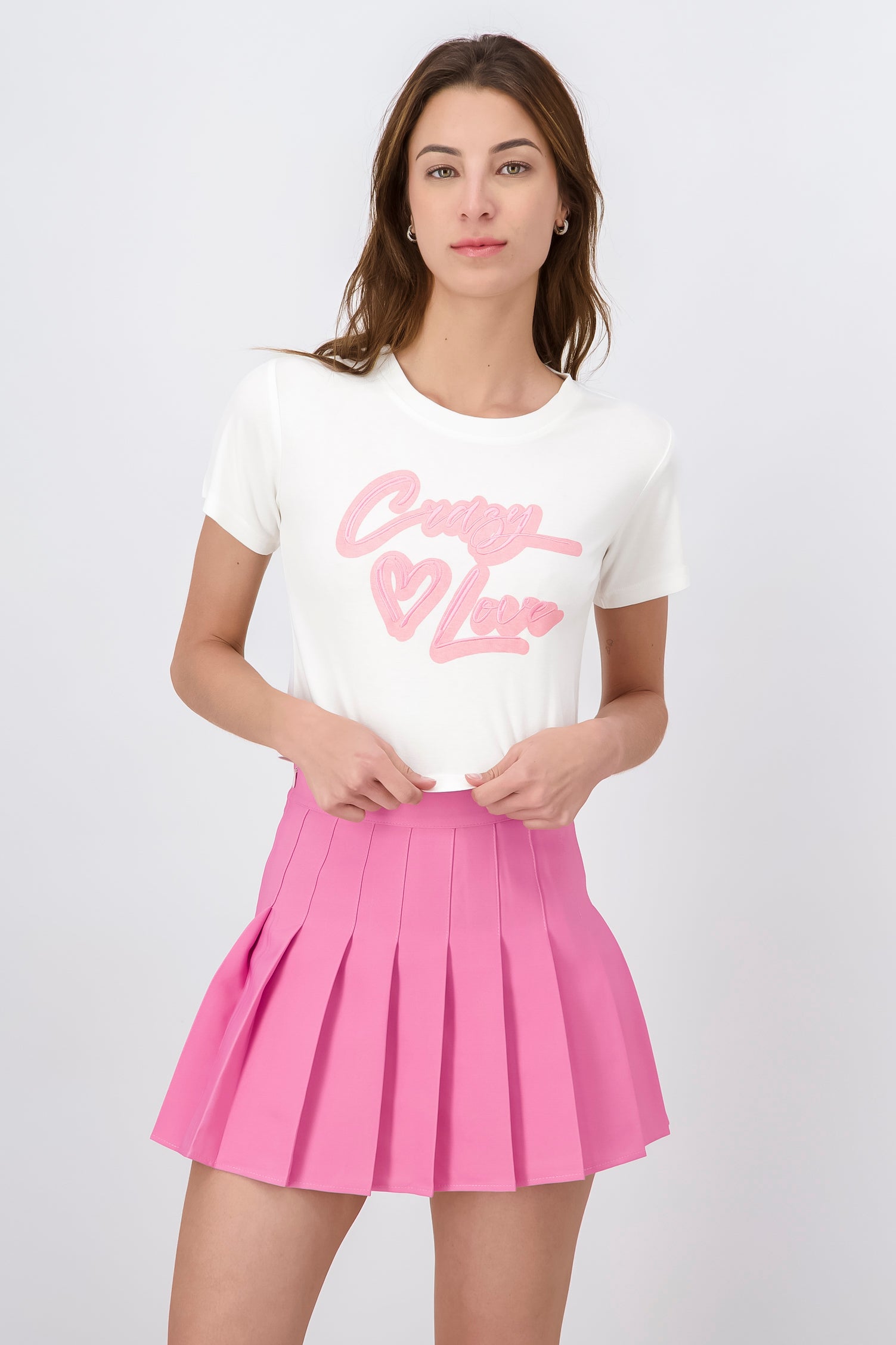 Playera Crop Crazy In Love BLANCO COMBO