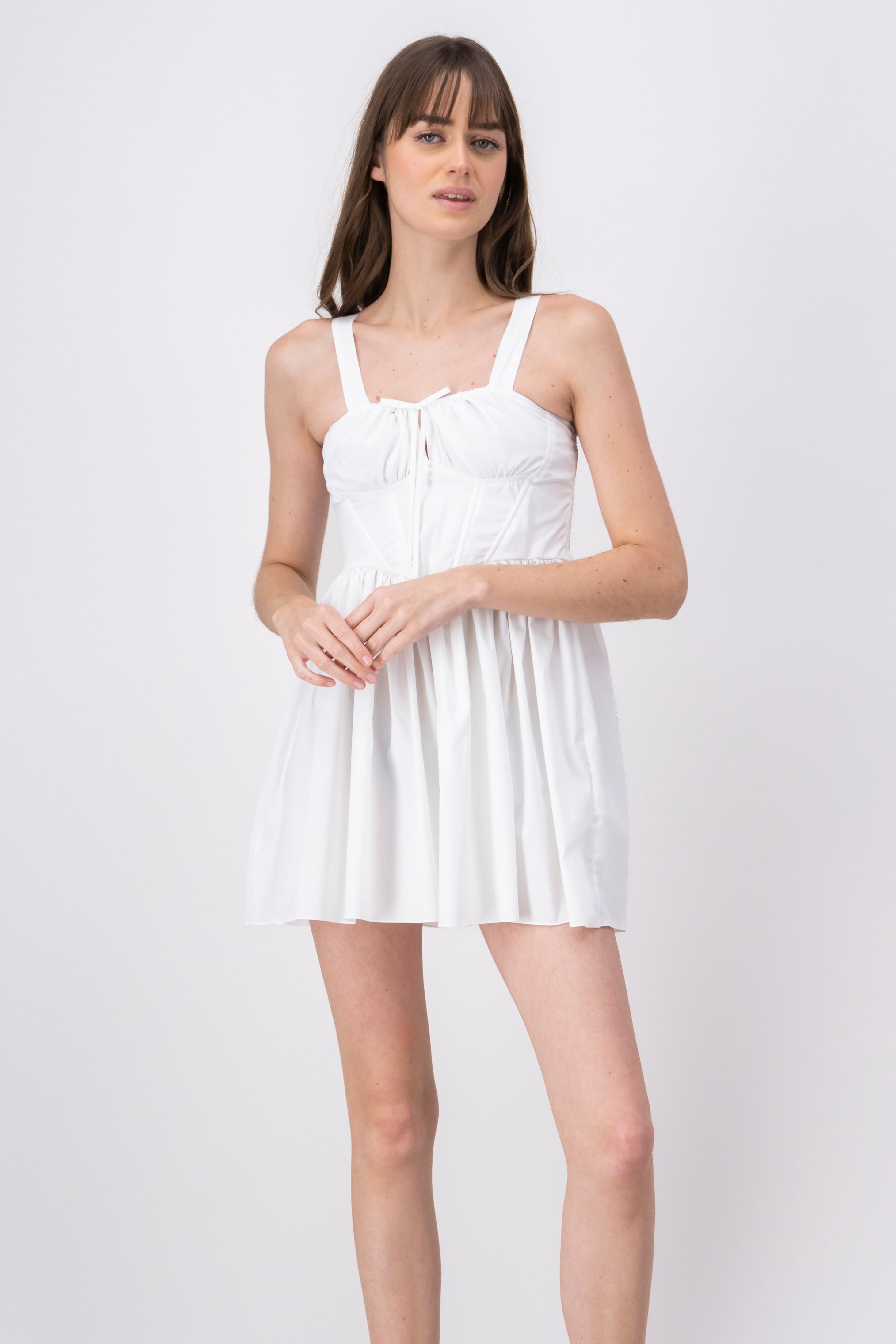 Vestido mini con corset Hypsters BLANCO