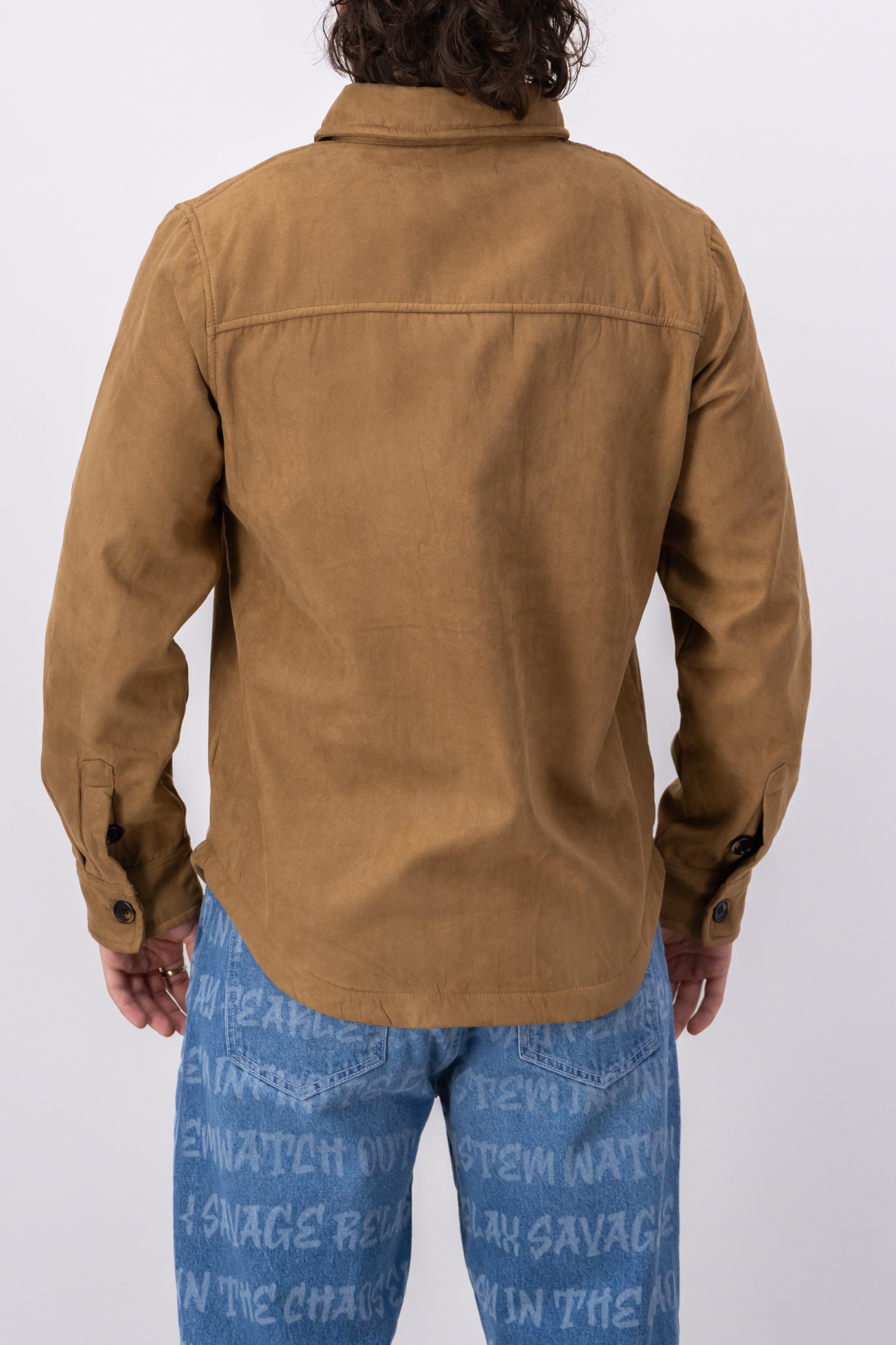 Sobrecamisa suede botones KHAKI