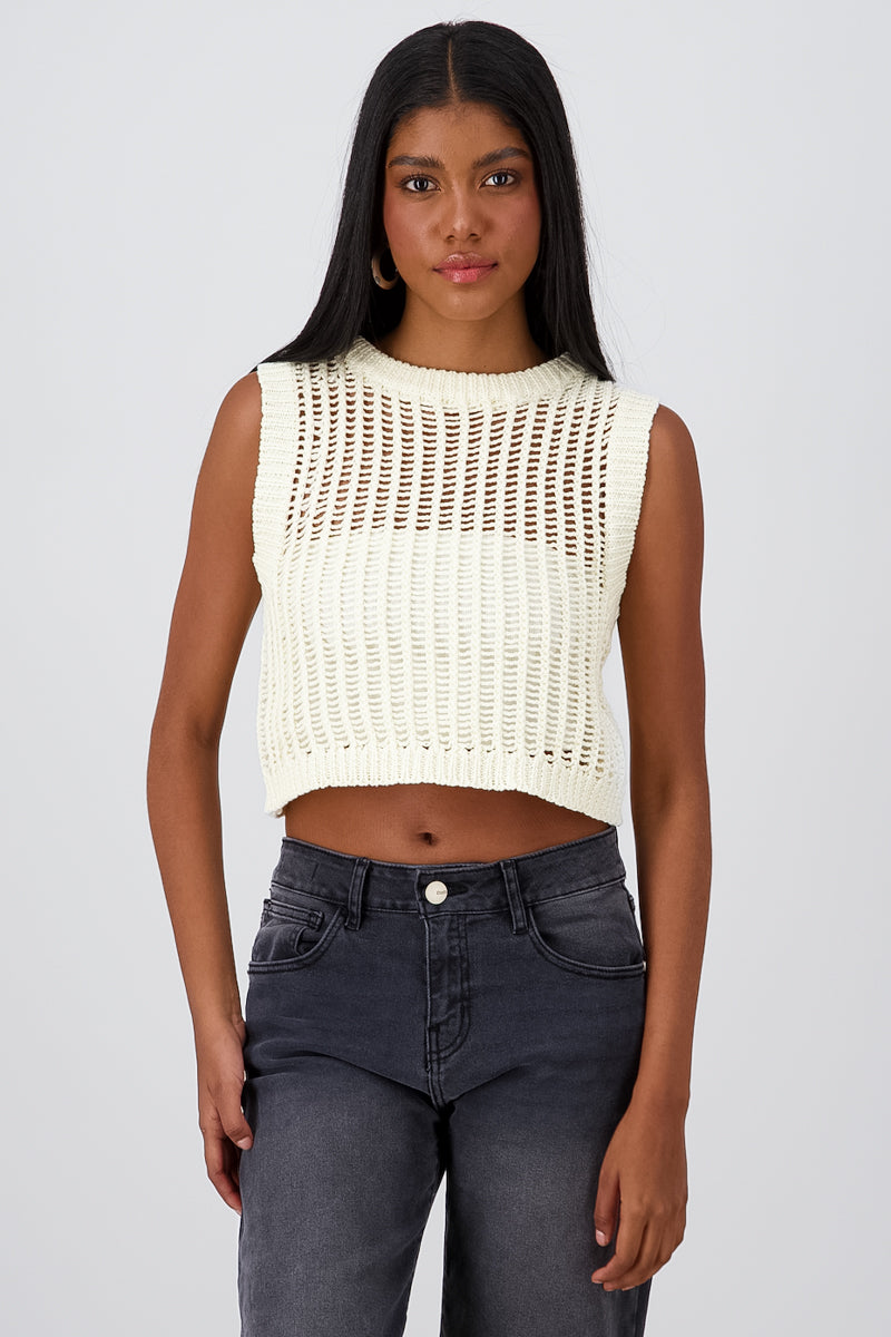 Mangaless Top Network Fabric WHITE