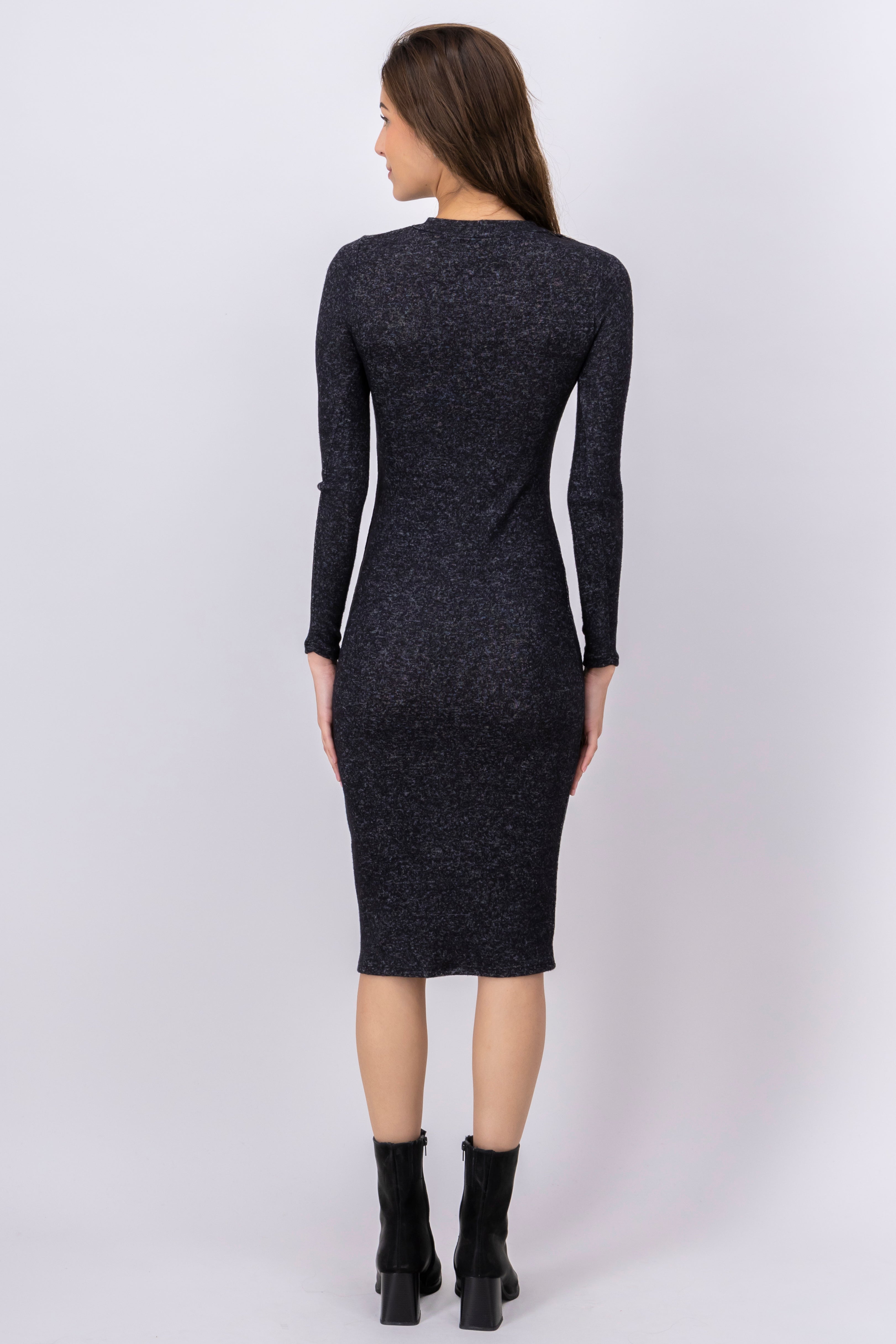 Midi Bodycon Manga Long Dress Dark gray