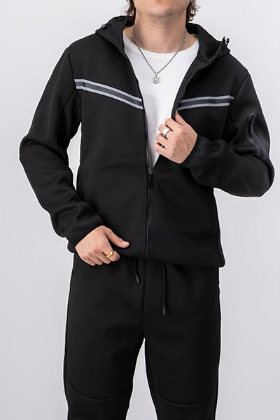 Sudadera Franjas Bicolor NEGRO