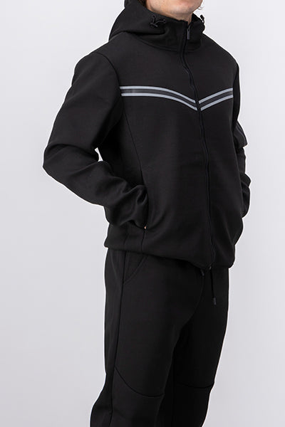Sudadera Franjas Bicolor NEGRO