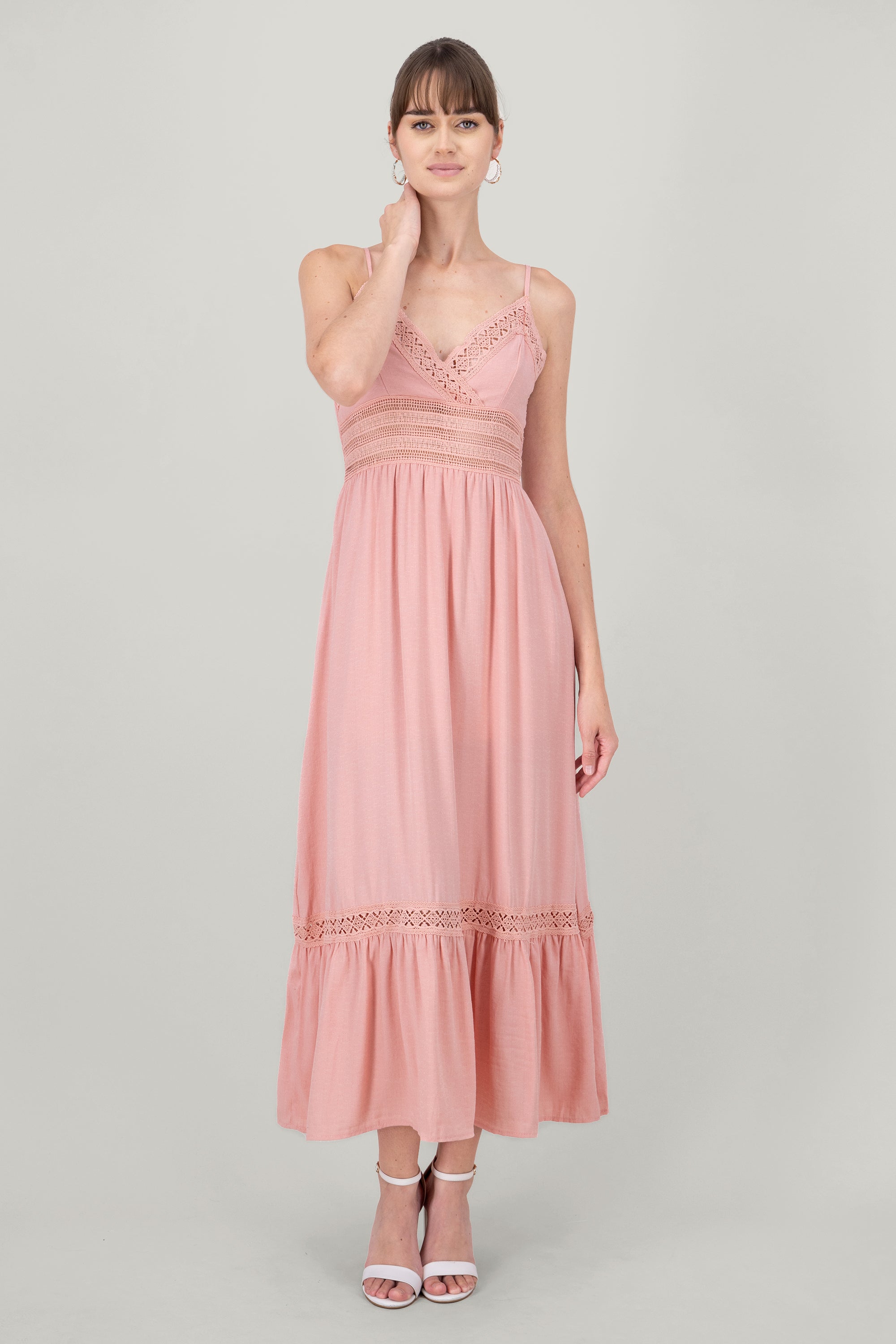 Vestido Maxi Detalles Crochet ROSA