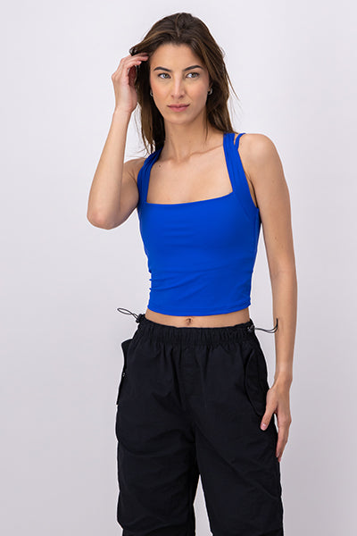 Crop Top Sin Mangas AZUL REY