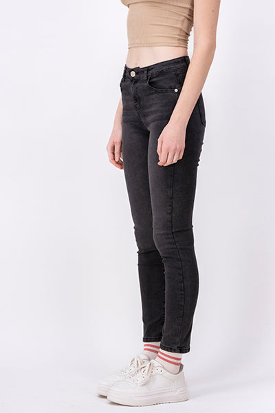 SKINNY JEANS FLOSED EFFECT BLACK