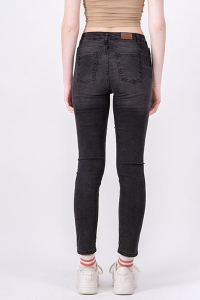 SKINNY JEANS FLOSED EFFECT BLACK