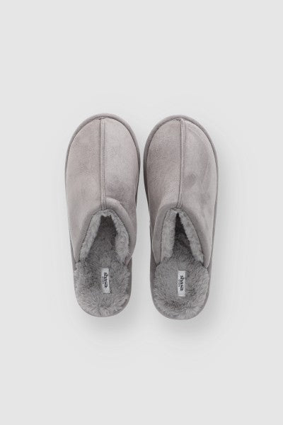 Pantuflas Mula Lisa Peluche GRIS