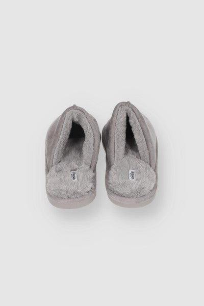 Pantuflas Mula Lisa Peluche GRIS