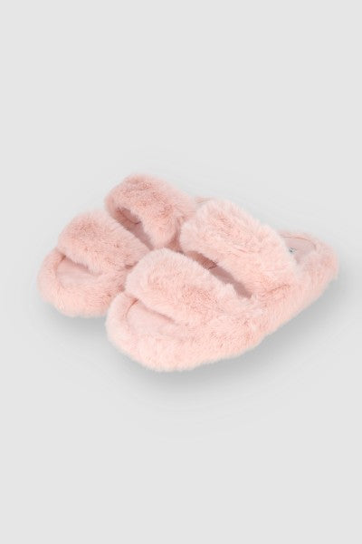 Pantuflas Dos Tiras Fluffy ROSA