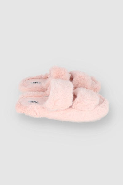 Pantuflas Dos Tiras Fluffy ROSA