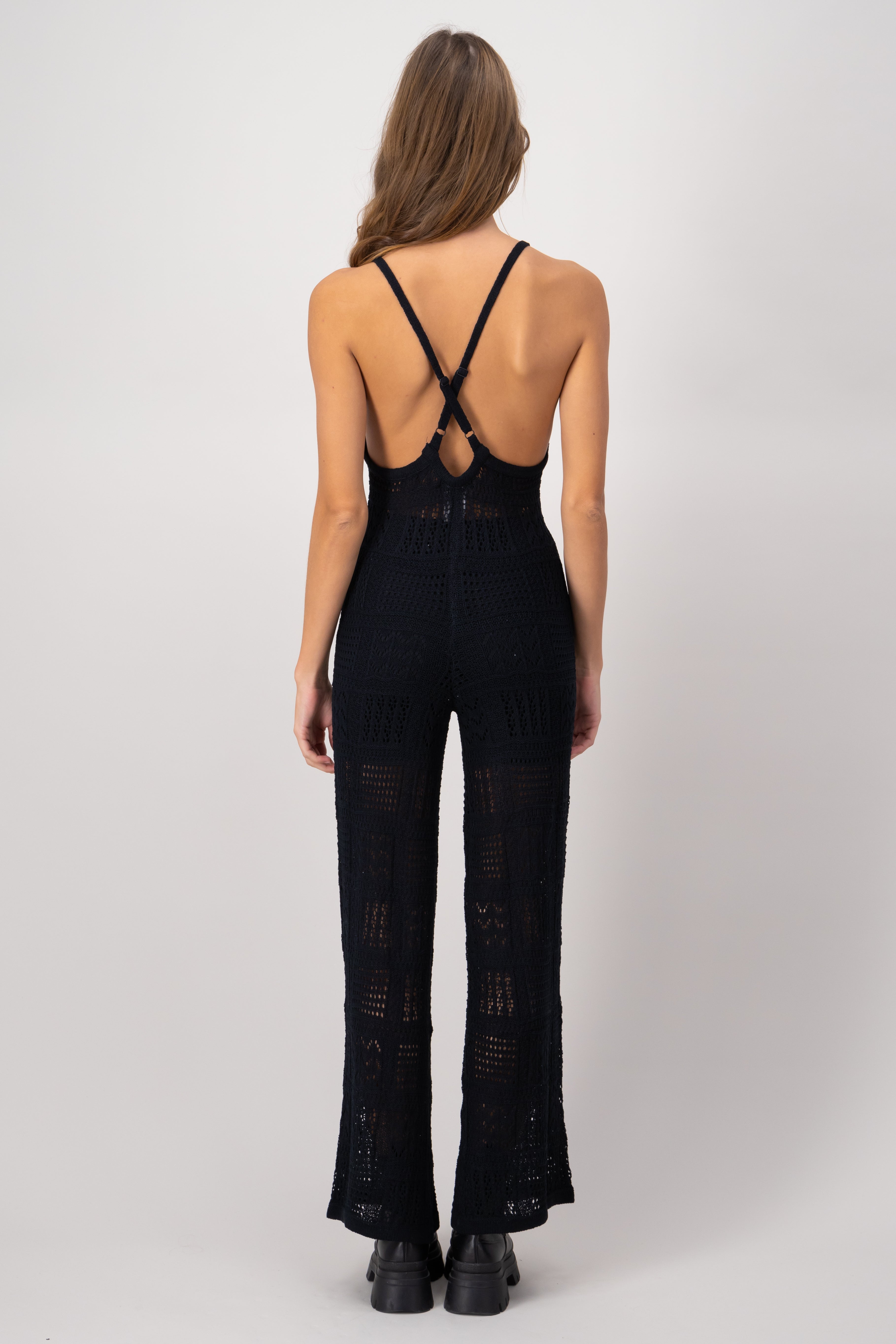 Jumpsuit tejido crochet NEGRO