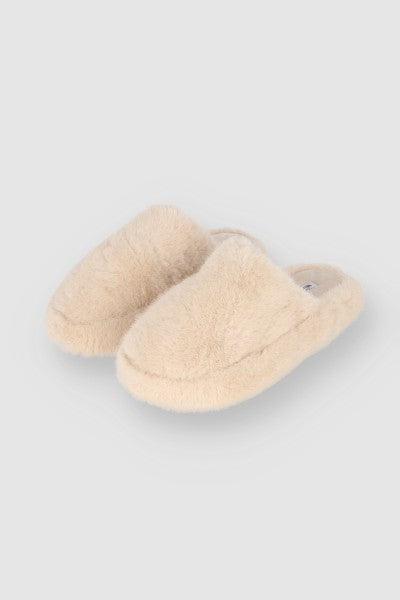 Pantuflas Mula Fluffy TAUPE