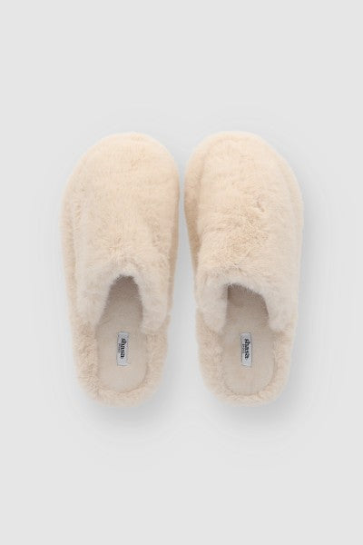 Pantuflas Mula Fluffy TAUPE