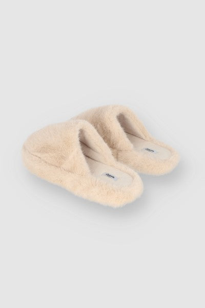 Pantuflas Mula Fluffy TAUPE