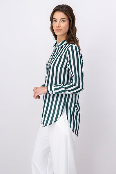 Long sleeve shirt stripes Combo green