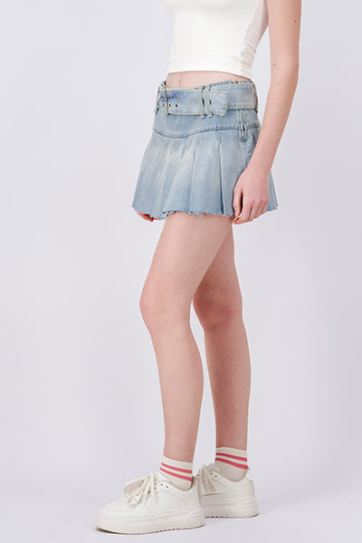 Falda Mini Denim Cinturón STONE LIGHT