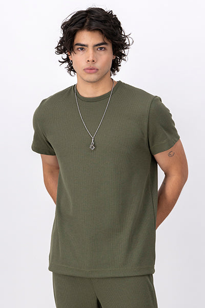 Waffle pajama shirt GREEN