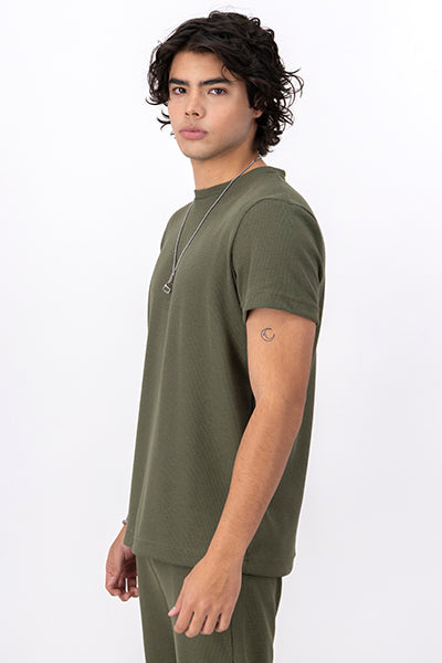 Waffle pajama shirt GREEN