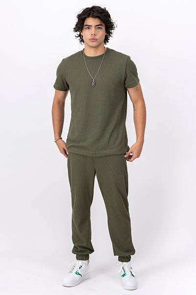 Waffle pajamas pants GREEN